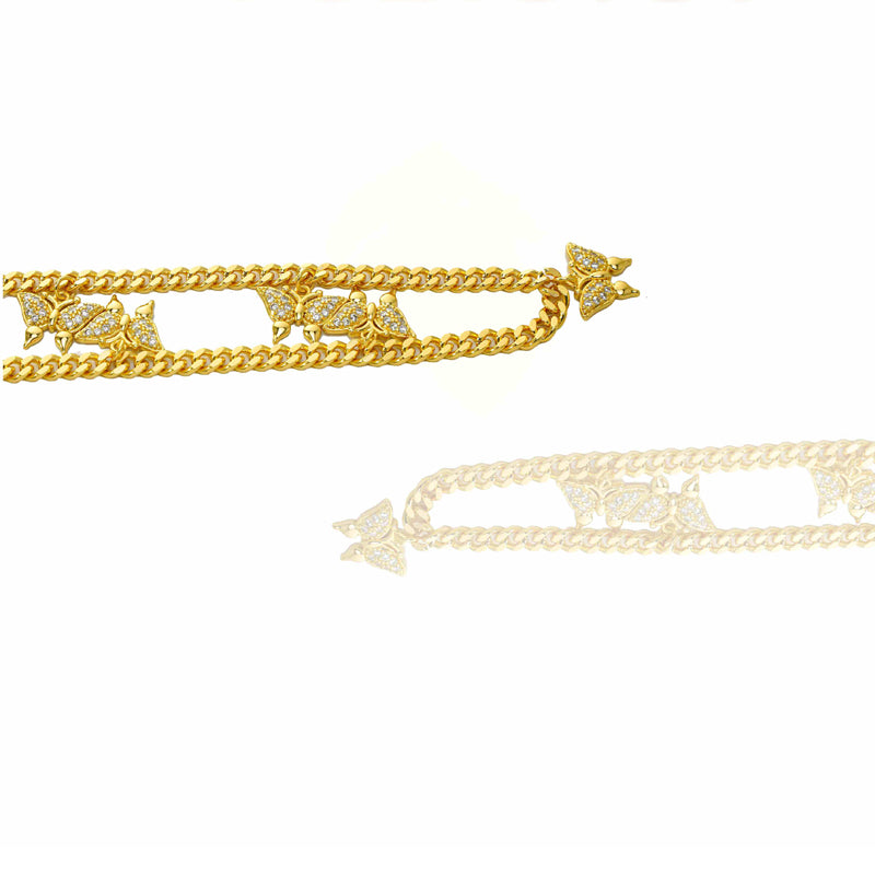 24K Gold Plated Butterfly Tennis Necklace Micro Paved Moissanite Elegant Women Neck Jewelry Gift|US2US Ship