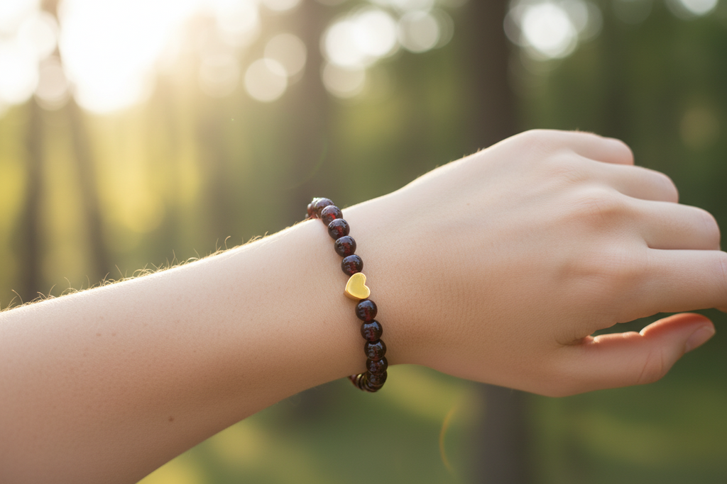 Natural Stone Healing Stone Beaded Bracelet Stainless Steel