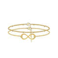 14K Gold Plated Infinity Charm Bracelet | Skin-Friendly Tarnish-Resistant Layered Bracelet