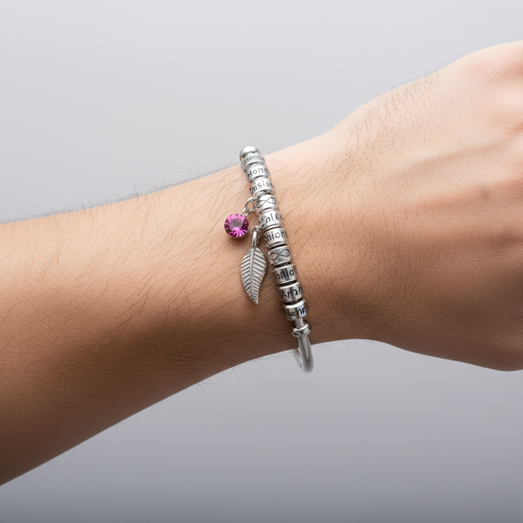 Custom Engraved Family Name Bracelet Premium Stainless Steel For Men and Women | Farther's Day | Family Sentiment