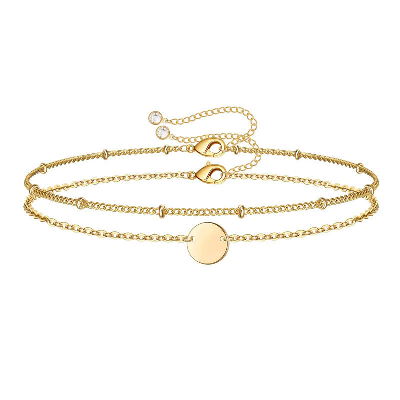 Minimalist 14K Gold Chain Bracelet Adjustable Layering Jewelry For Her US2US Ship