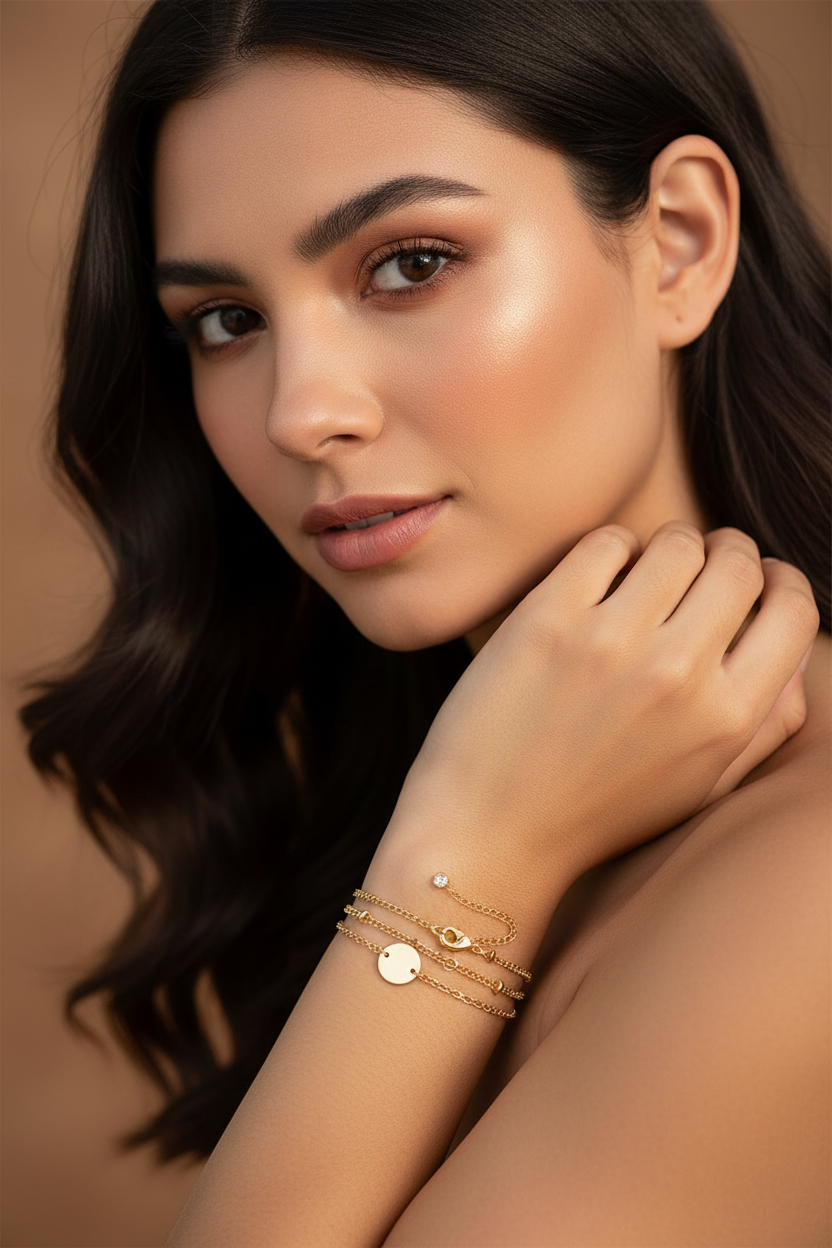 Minimalist 14K Gold Chain Bracelet Adjustable Layering Jewelry For Her US2US Ship