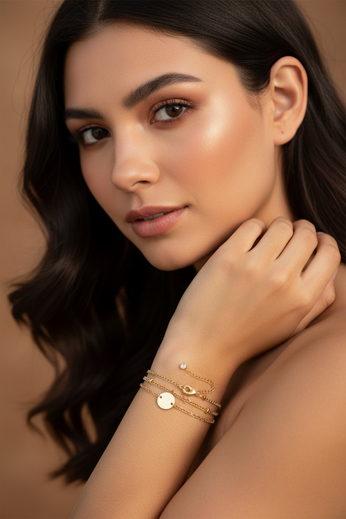 Minimalist 14K Gold Chain Bracelet Adjustable Layering Jewelry For Her US2US Ship