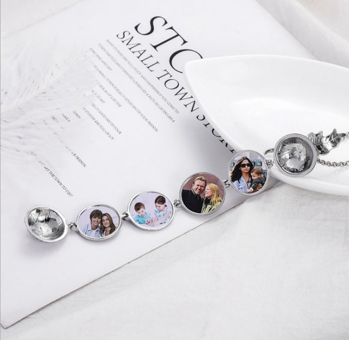 Custom Photo Phase Box Necklace | Men’s Flower Basket Chain Jewelry