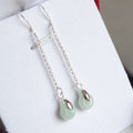 Natural A-Grade Jade Jewelry Set 925 Sterling Silver Lucky Jade Earrings & Ring|US Fast Shipping