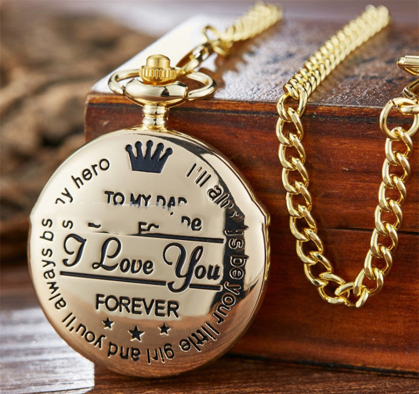 Vintage DAD Fashion Quartz Pocket Watch Classic Retro Men Pendant Pocket Watch Best Gift For Father on sale