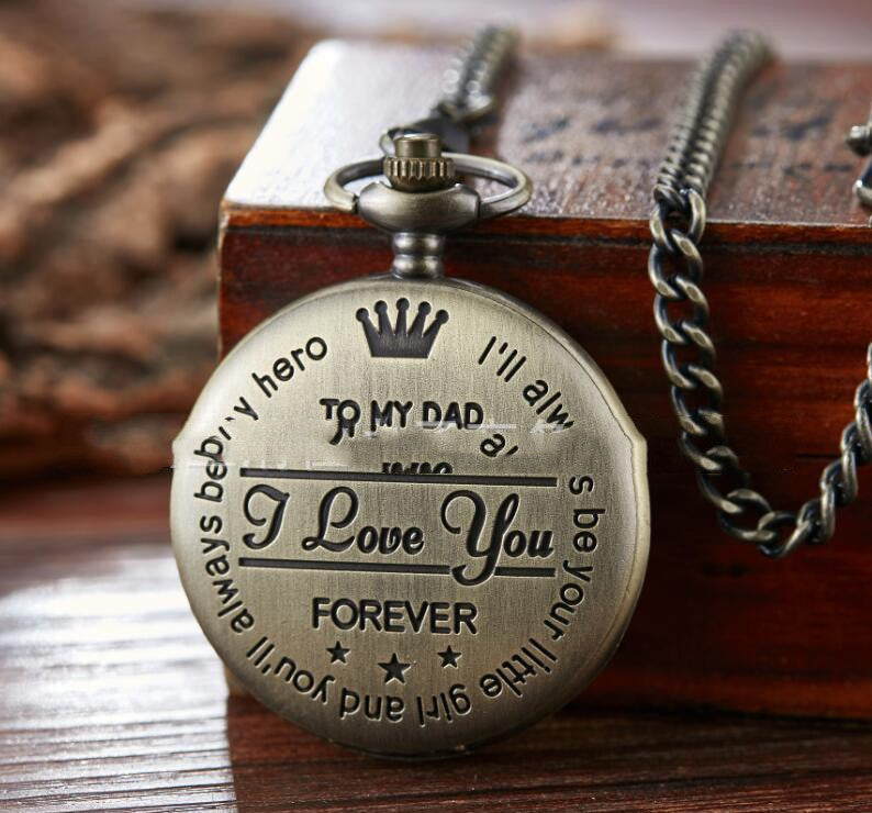 Vintage DAD Fashion Quartz Pocket Watch Classic Retro Men Pendant Pocket Watch Best Gift For Father on sale