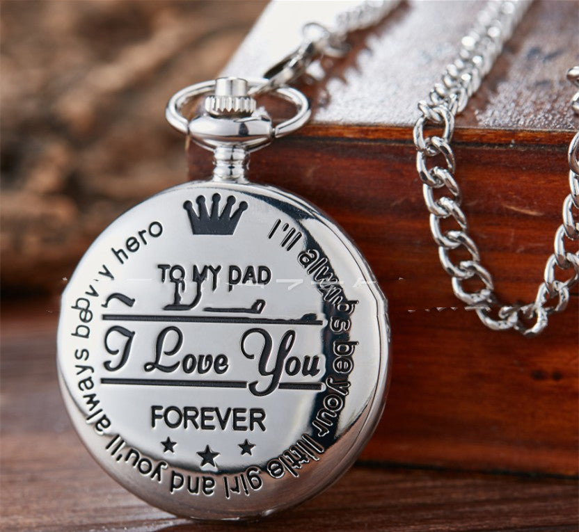 Vintage DAD Fashion Quartz Pocket Watch Classic Retro Men Pendant Pocket Watch Best Gift For Father on sale