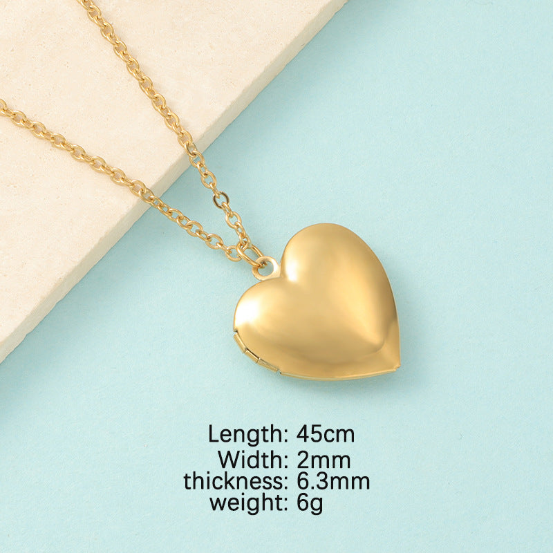 Heart Mirror DIY Photo Necklace | Polished Stainless Steel Custom Jewelry