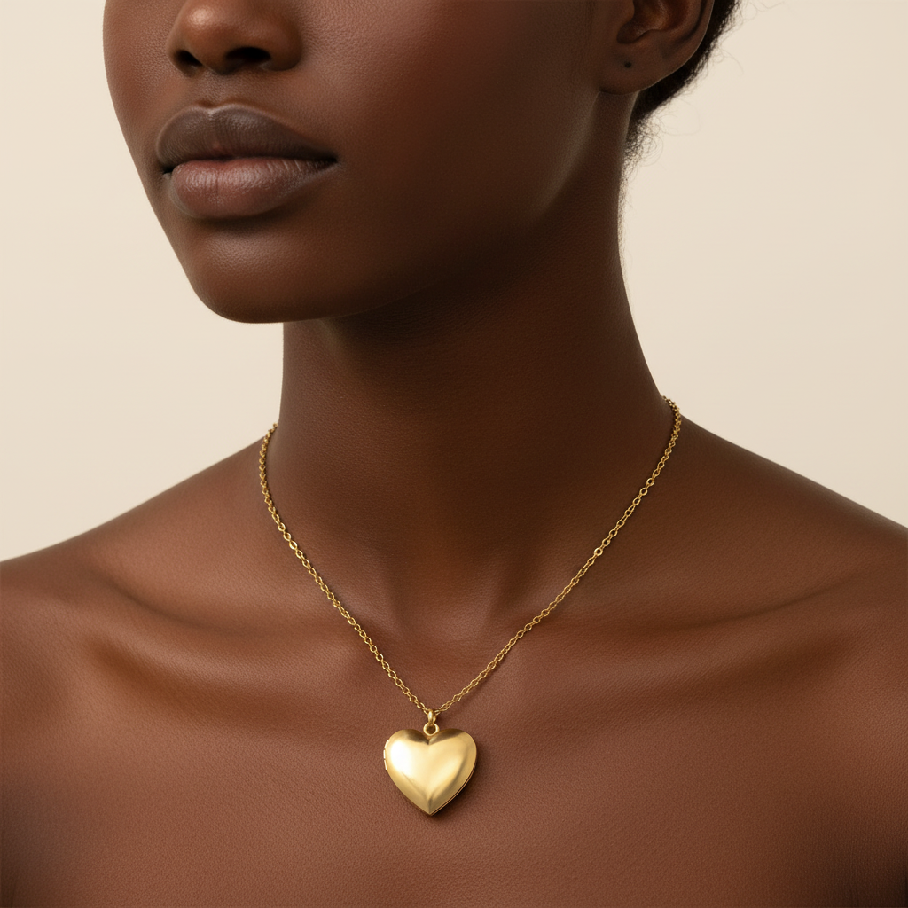 Heart Mirror DIY Photo Necklace | Polished Stainless Steel Custom Jewelry