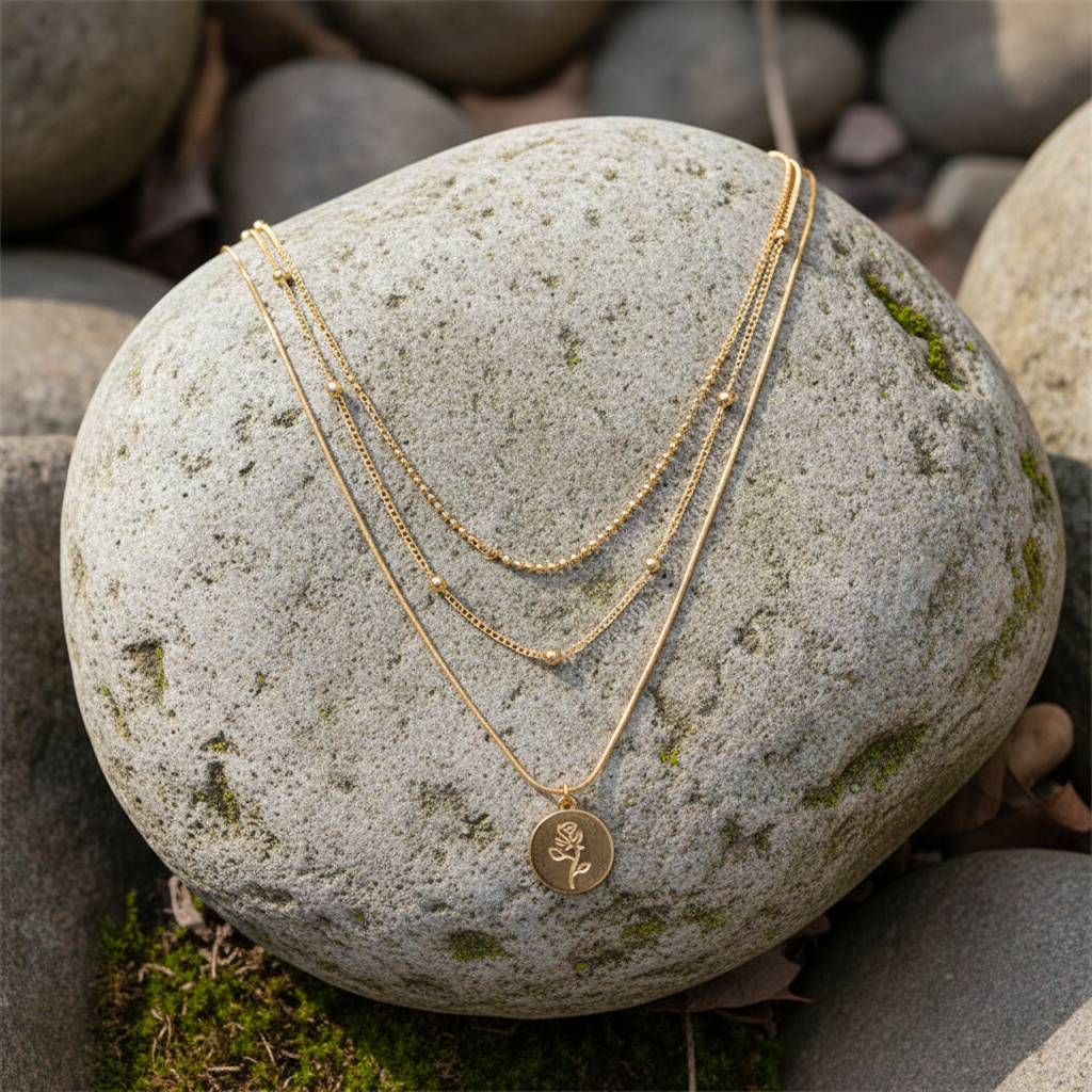 Classic Rose Embossed Multi-layer Necklace Adjustable Simple Style Ladies Neck Jewelry Party Dating Accessory|US Fast Shipping