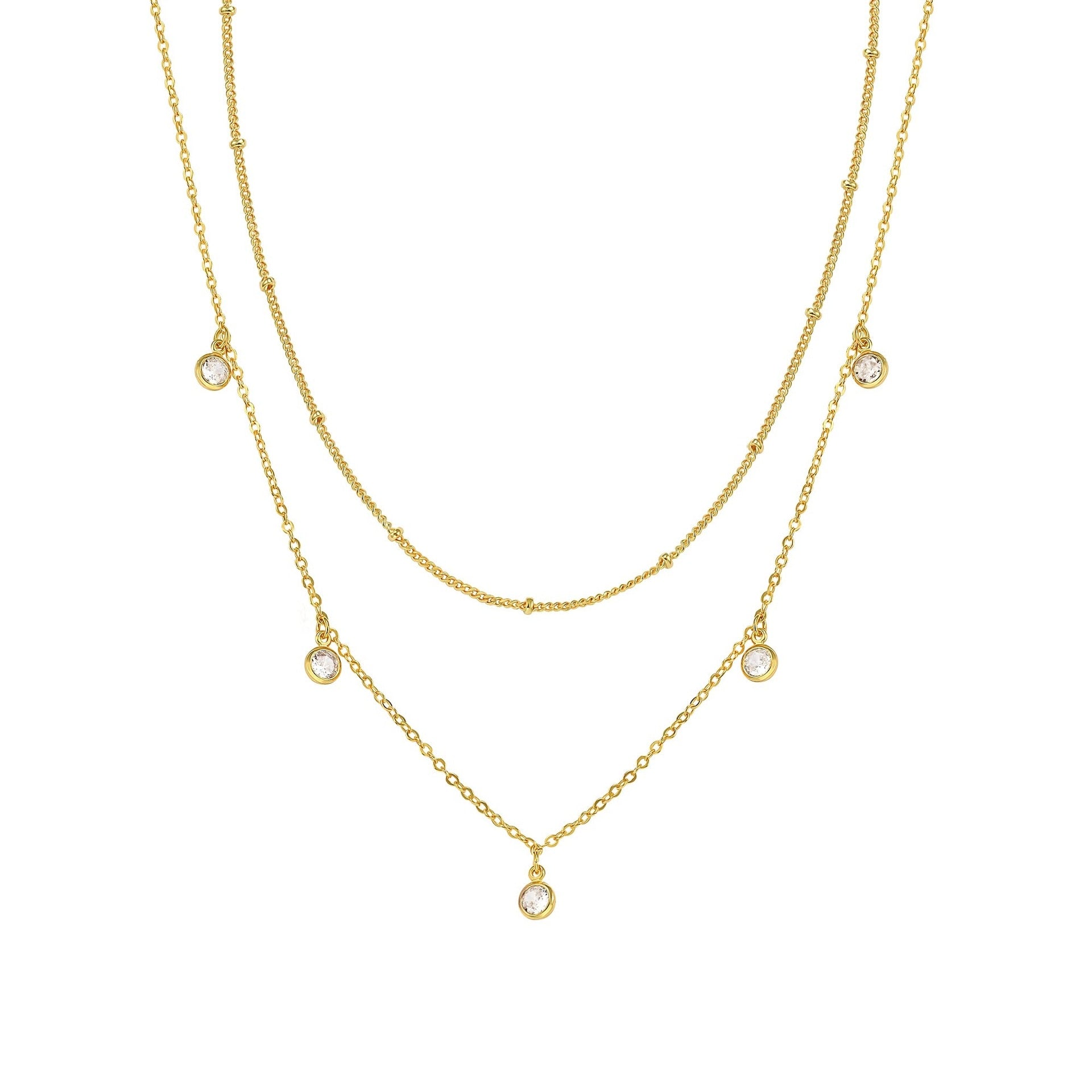 14K Gold Dainty Teardrop Necklace Casual Stackable Women Jewelry US2US Ship