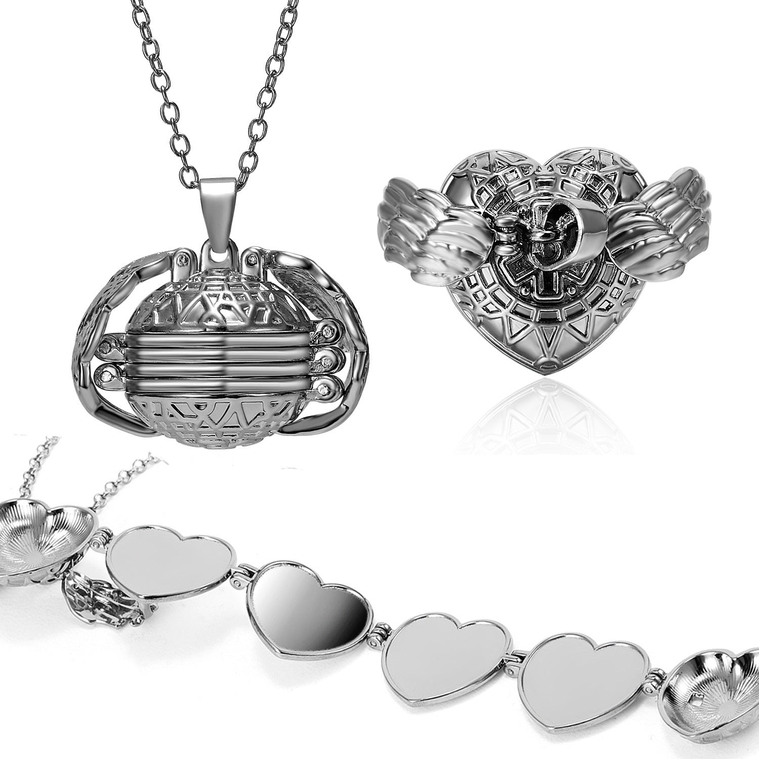 Custom Photo Phase Box Necklace | Men’s Flower Basket Chain Jewelry
