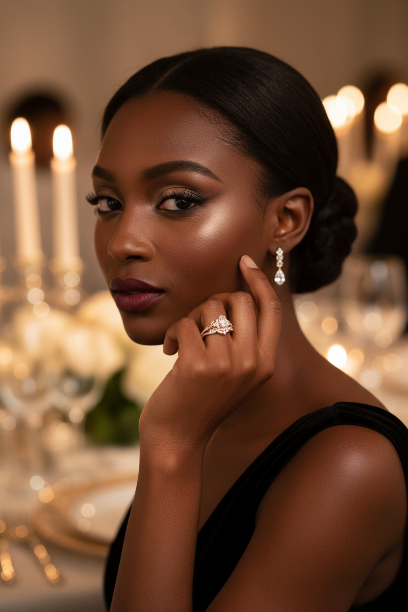 Adjustable Waterdrop Zircon Ring | Retro Light Luxury Women Jewelry