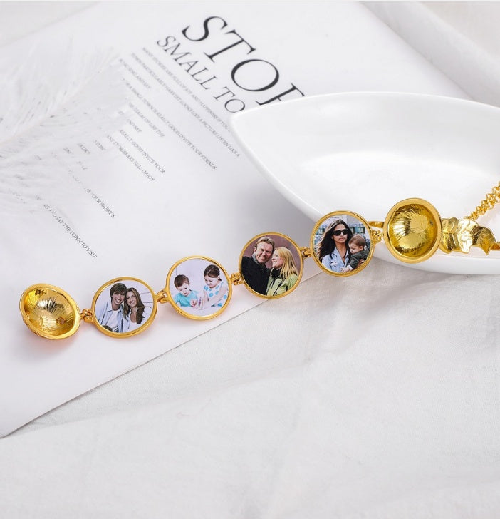 Custom Photo Phase Box Necklace | Men’s Flower Basket Chain Jewelry