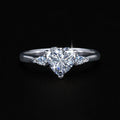 Womens Casual Moissanite Heart Ring