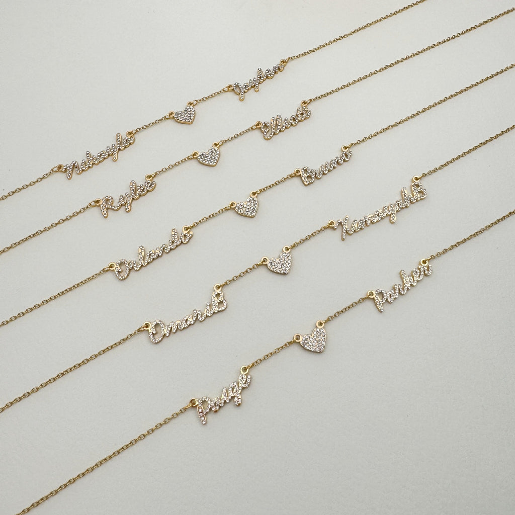 Custom Multi-Name Heart Necklace | Personalized Dad Diamond Inlaid Stainless Steel Choker, Perfect Father's Day Gift.Family Memories