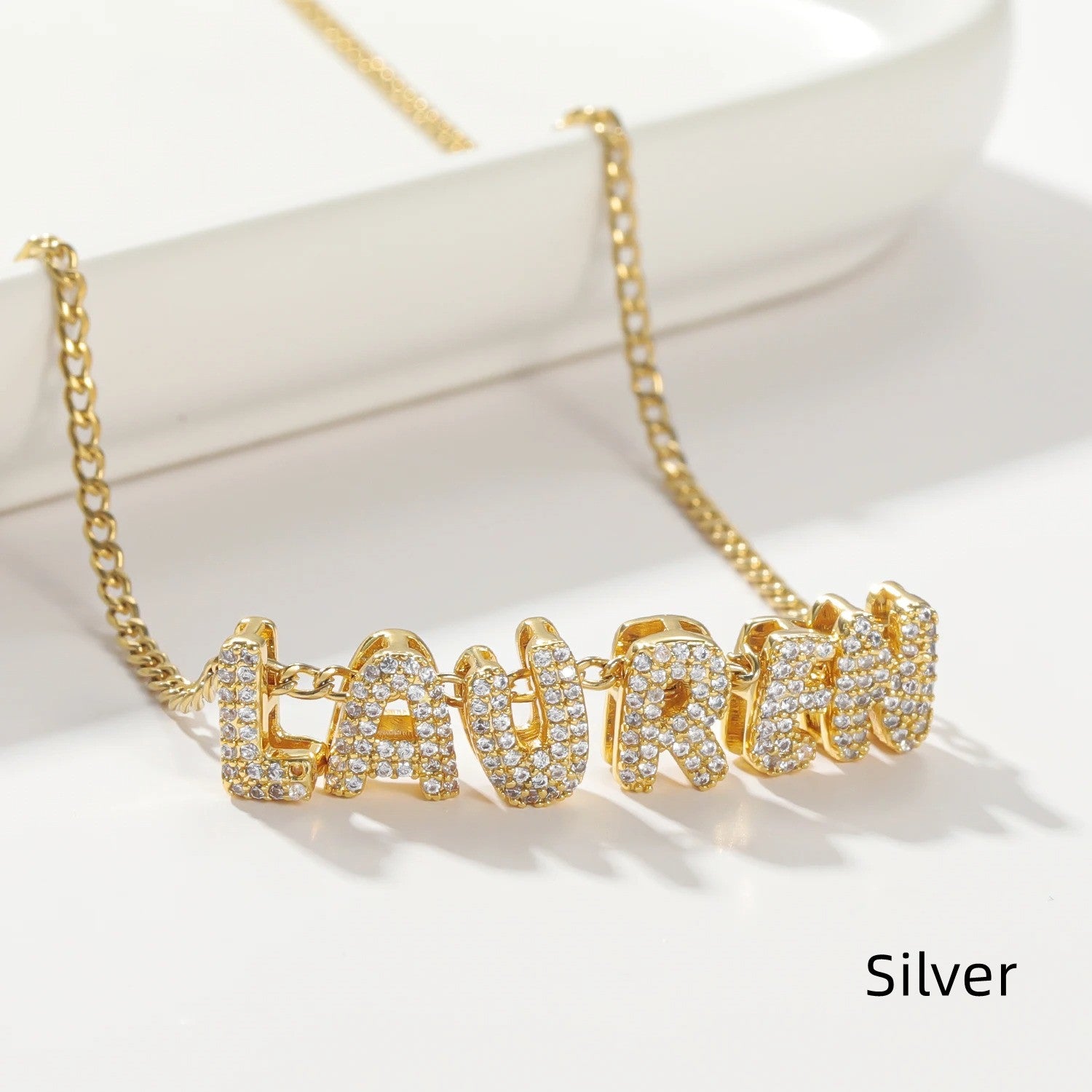 Custom Multiple Name Necklace, 3D Bubble Letter Personalized Name Necklace, Stainless Steel Engraved Sentimental Keepsake Jewelry Gift for Women