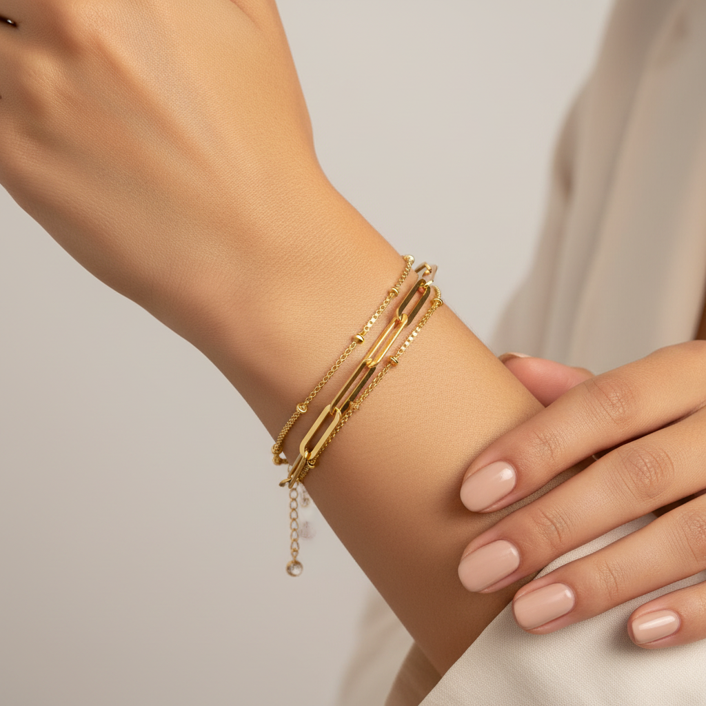 Dainty 14K Gold Filled Layered Bracelets for Women | Evil Eye, Pearl & Turtle Charm Adjustable Stackable Gold Bracelet | Hypoallergenic Tarnish Resistant Jewelry Gift
