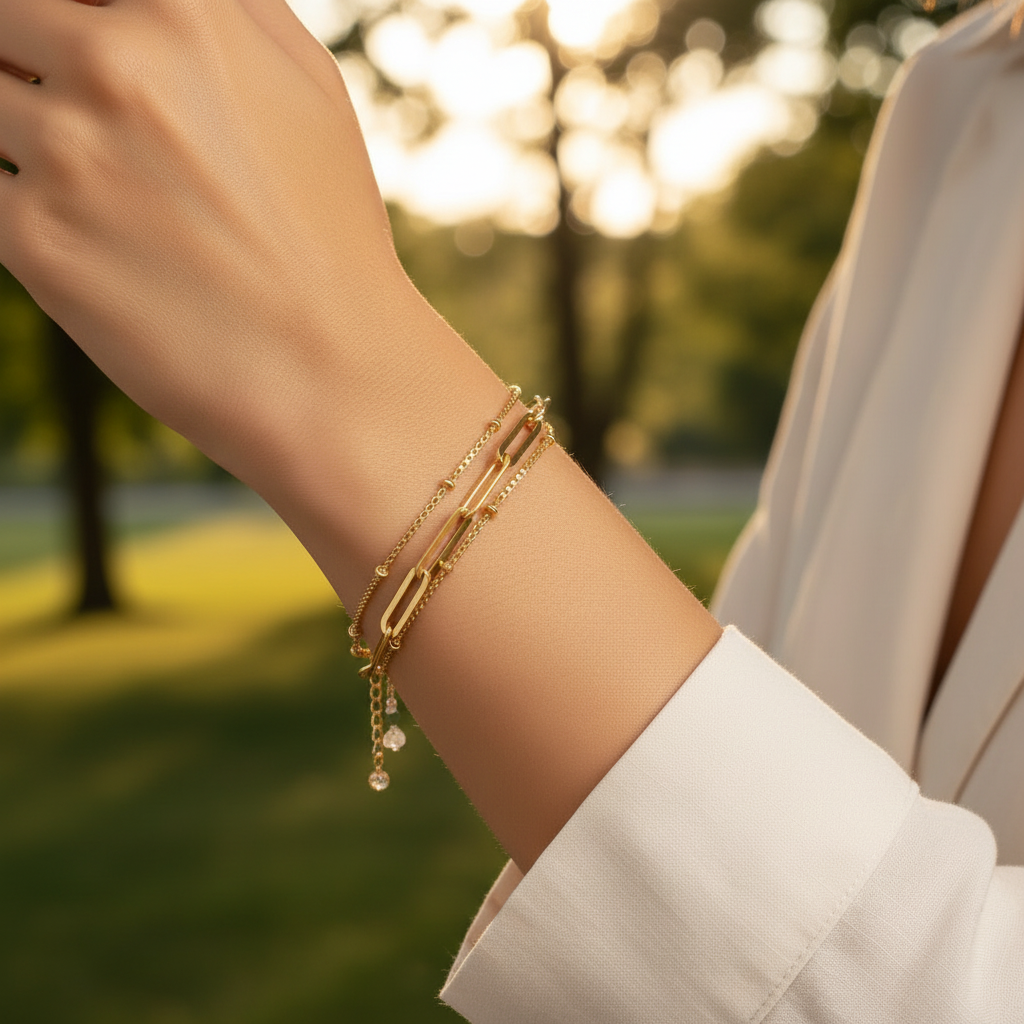 Dainty 14K Gold Filled Layered Bracelets for Women | Evil Eye, Pearl & Turtle Charm Adjustable Stackable Gold Bracelet | Hypoallergenic Tarnish Resistant Jewelry Gift