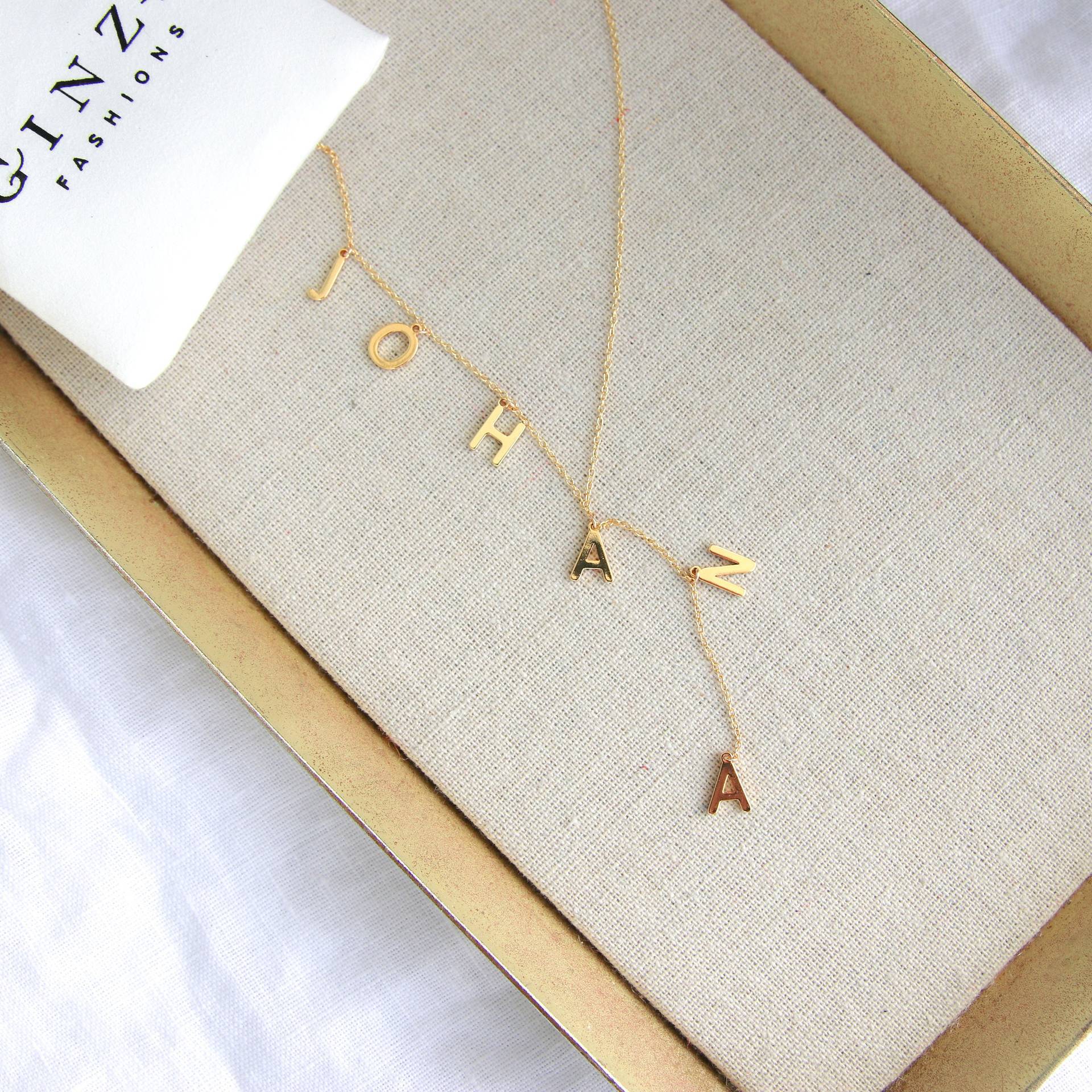 Custom Bubble Letter Lariat Name Necklace, Dainty O Chain Personalized Name Necklace, Gold Silver Minimalist Adjustable Necklace, Gift for  Birthday&DAD&Mom