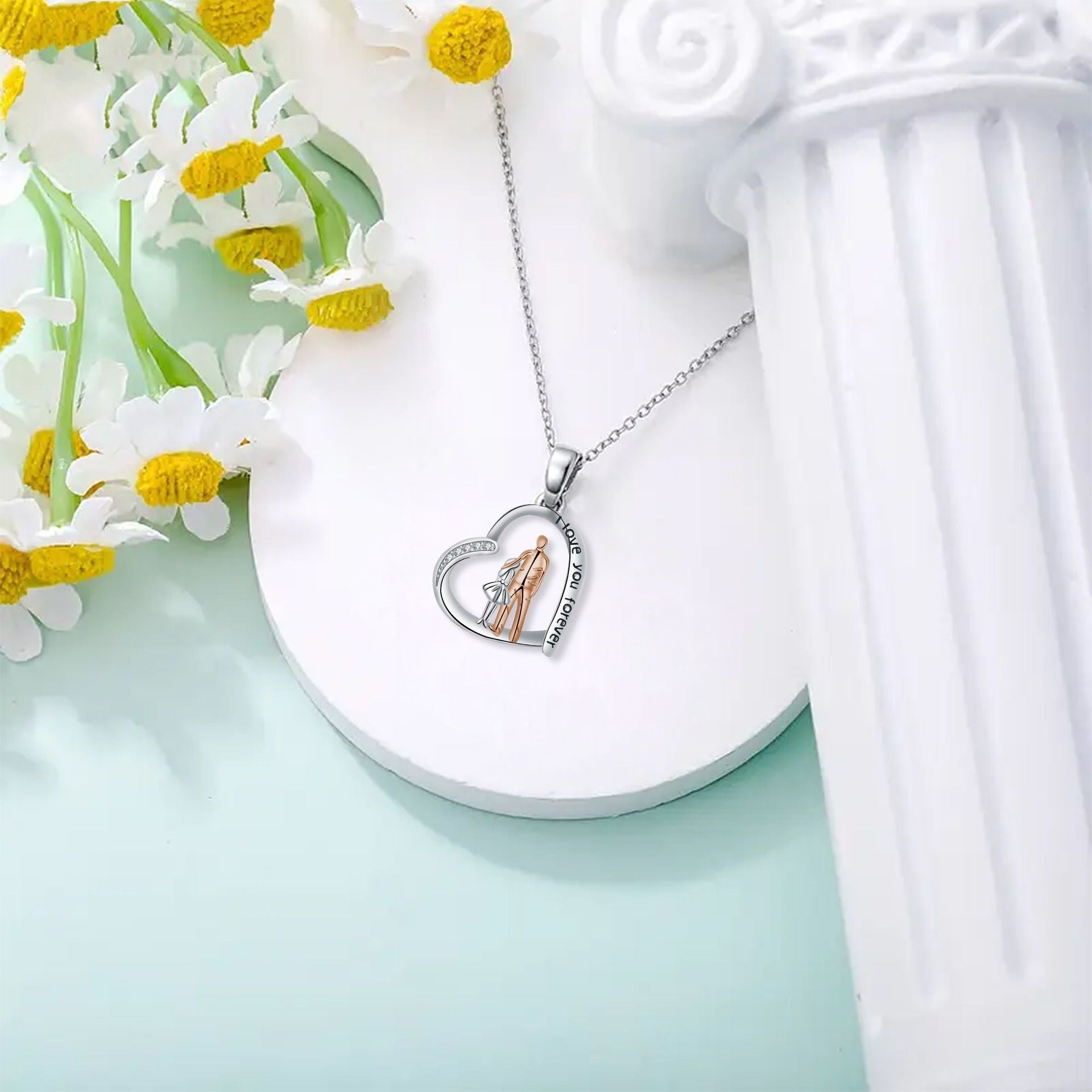 Father And Daughter Necklace Clavicle Chain