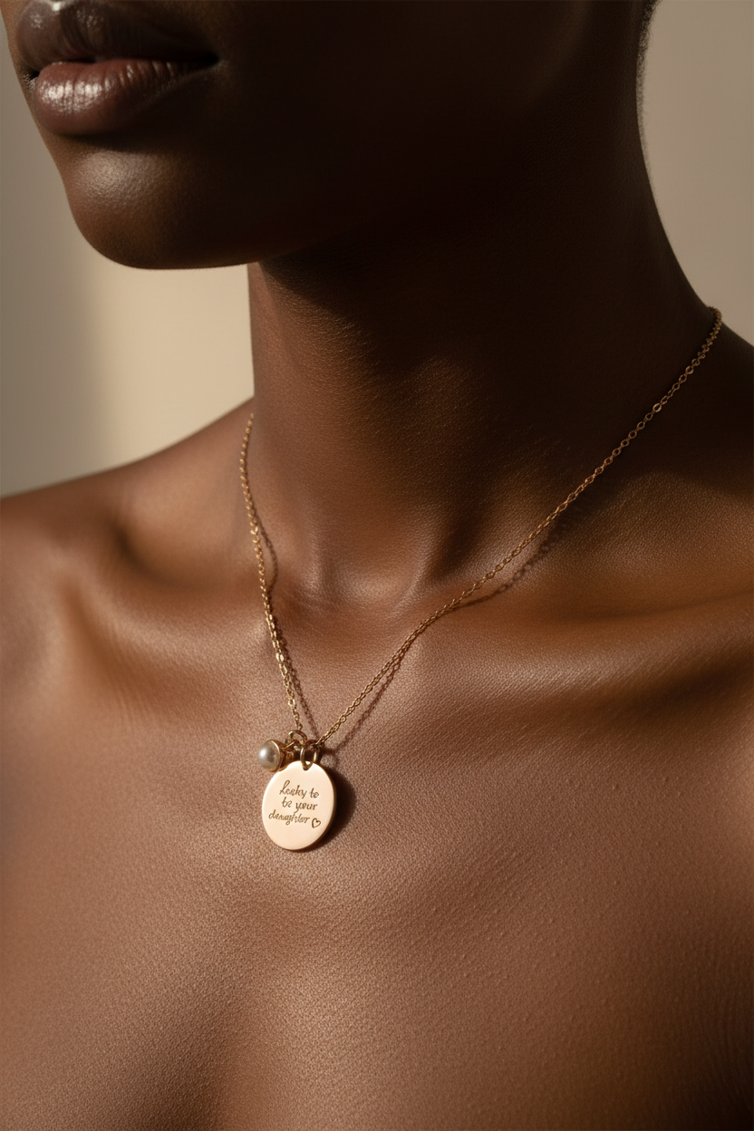 Custom Photo Projection Bar Necklace | Personalized Name Engraved Jewelry