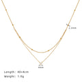 Luxury Double Layer Solitaire Necklace Fashion Gold Bead Design Slim Fit Collarbone Neck C on salehain Trendy Female Accessory