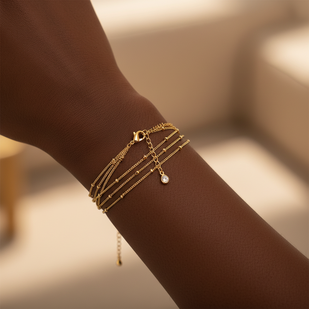 14K Gold Minimalist Stackable Bracelet | Adjustable Dainty Women Jewelry US2US Fast Ship