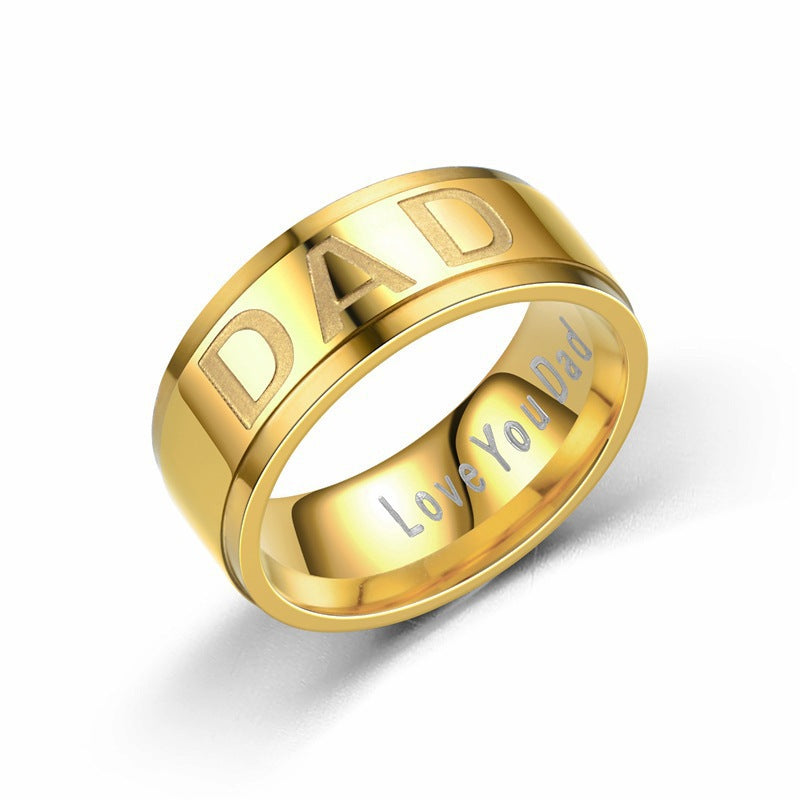 DAD Stainless Steel Frosted Ring Father's Day Ring