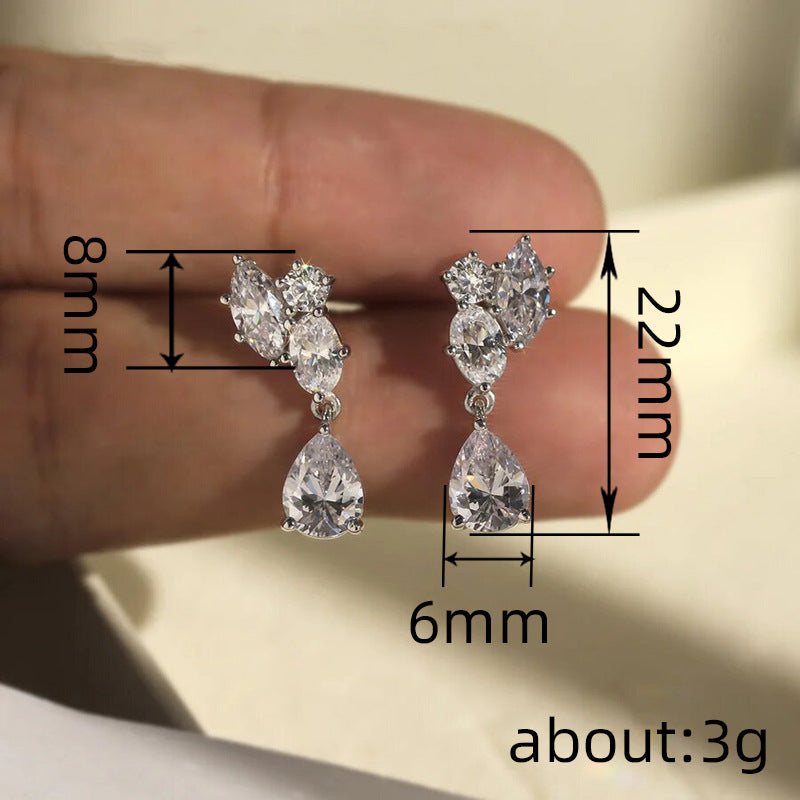 Minimalist Geometric Teardrop Earrings, E5078 Platinum Gold Petite Oval Elegant Stud Earrings for Women Daily Party Jewelry