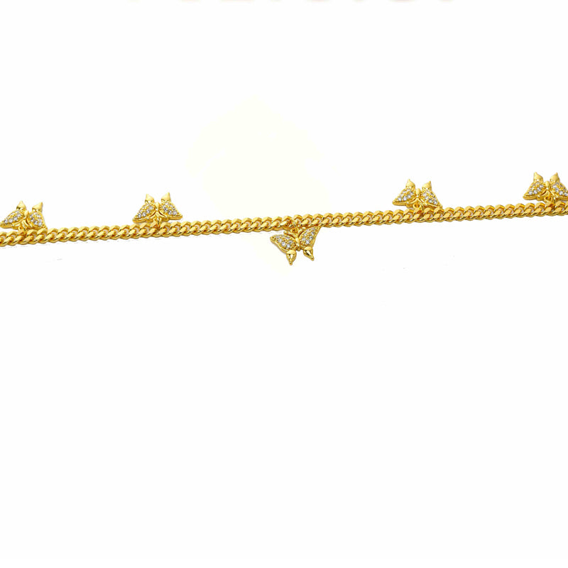 24K Gold Plated Butterfly Tennis Necklace Micro Paved Moissanite Elegant Women Neck Jewelry Gift|US2US Ship