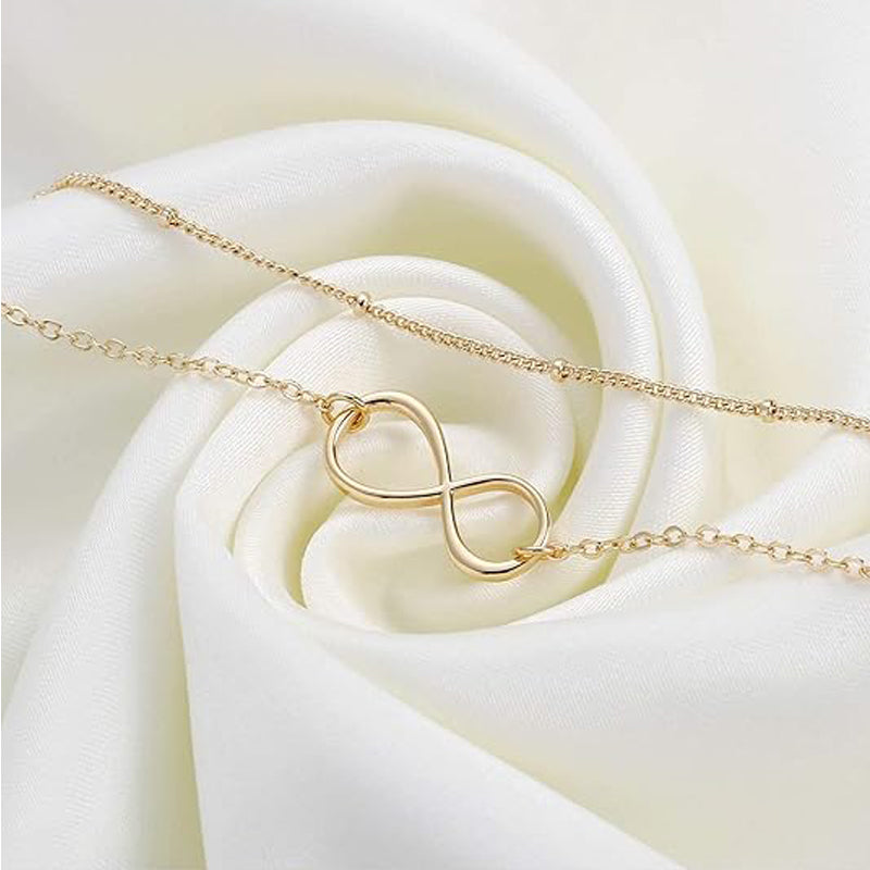 14K Gold Plated Infinity Charm Bracelet | Skin-Friendly Tarnish-Resistant Layered Bracelet