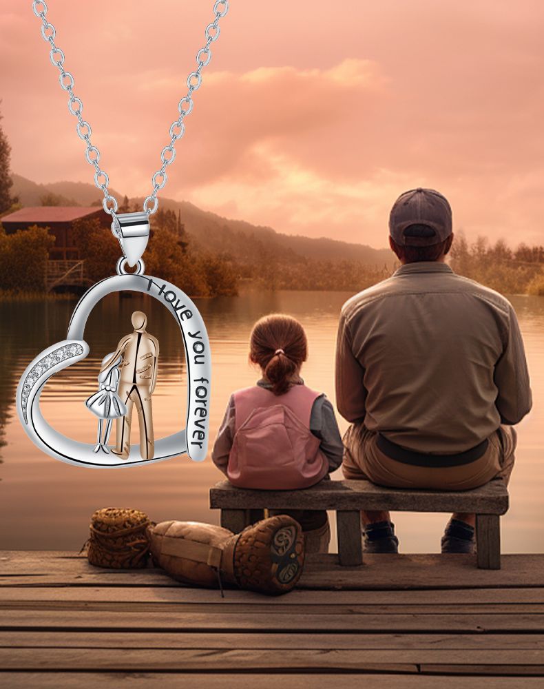 Father And Daughter Necklace Clavicle Chain