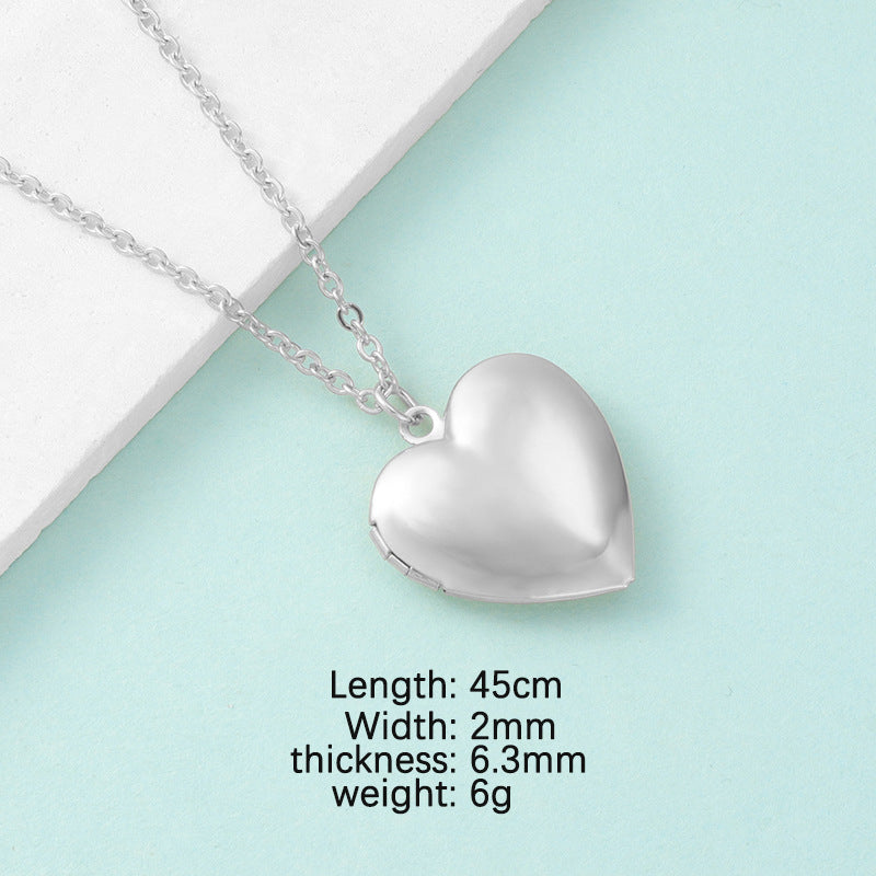 Heart Mirror DIY Photo Necklace | Polished Stainless Steel Custom Jewelry