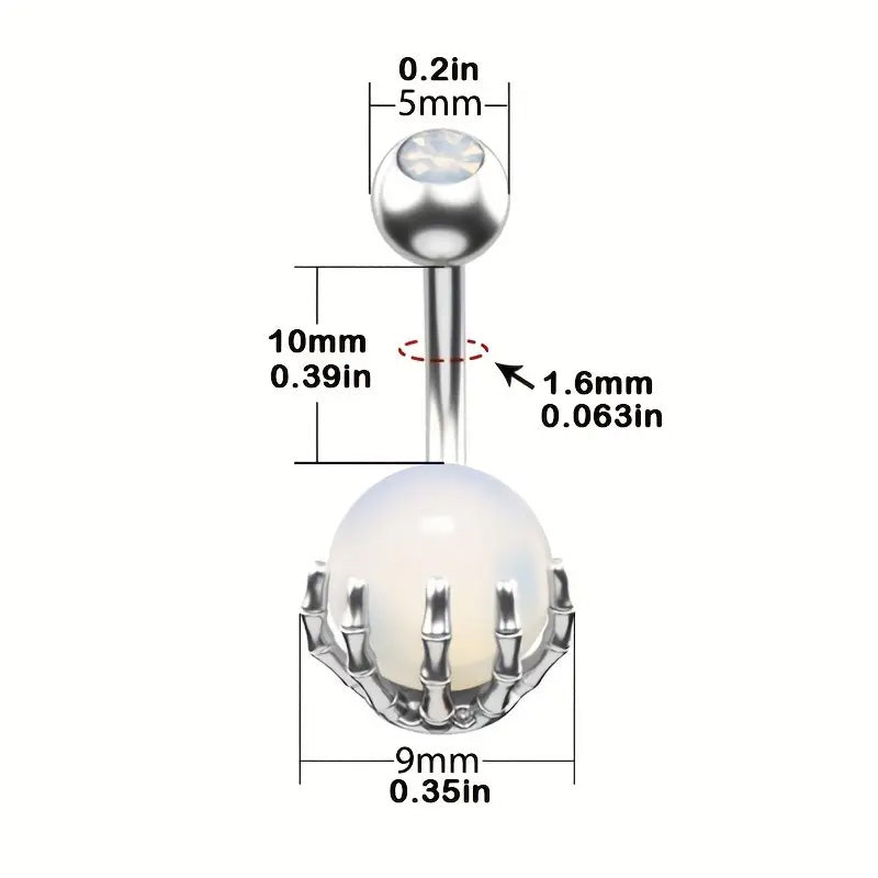 14G Skeleton Claw Belly Button Ring Adjustable Piercing For Women | US Fast Ship