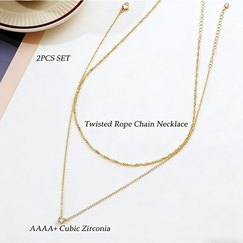 Minimalist 14K Gold Solitaire Charm Necklace Everyday Wear