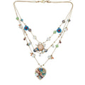 Bohemian Multi Layer Heart Beaded Necklace, Handmade Vintage Summer Necklace for Women