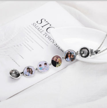 Custom Photo Phase Box Necklace | Men’s Flower Basket Chain Jewelry