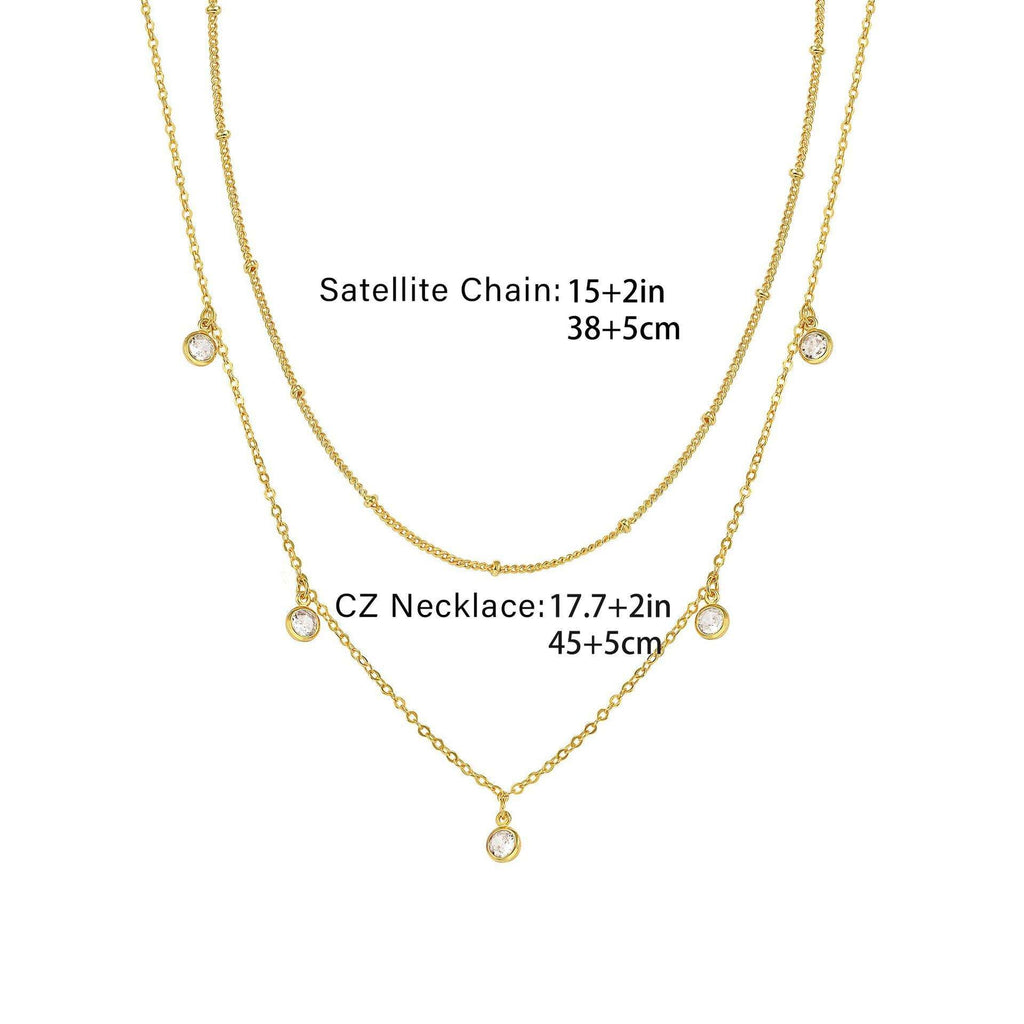 14K Gold Dainty Teardrop Necklace Casual Stackable Women Jewelry US2US Ship