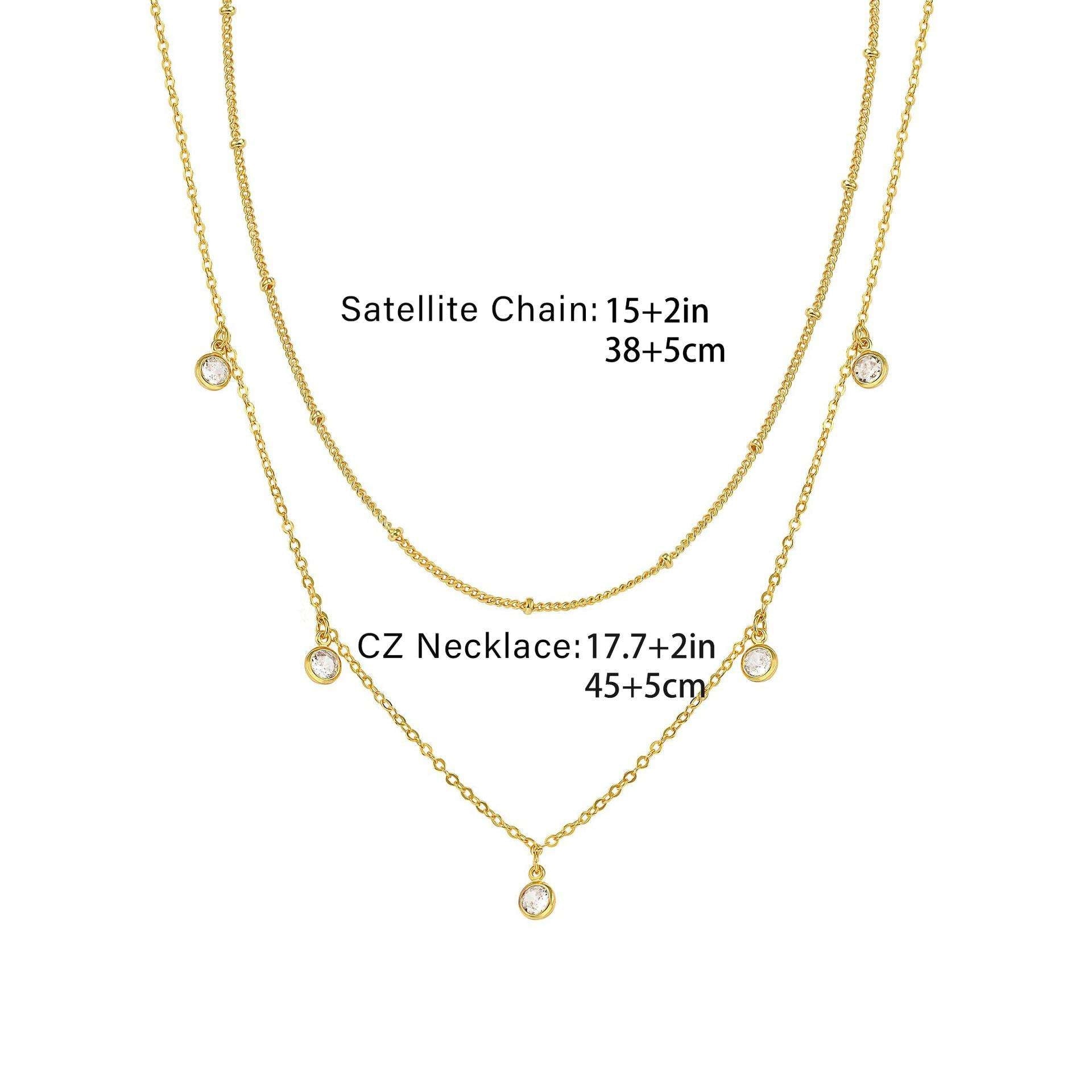 14K Gold Dainty Teardrop Necklace Casual Stackable Women Jewelry US2US Ship