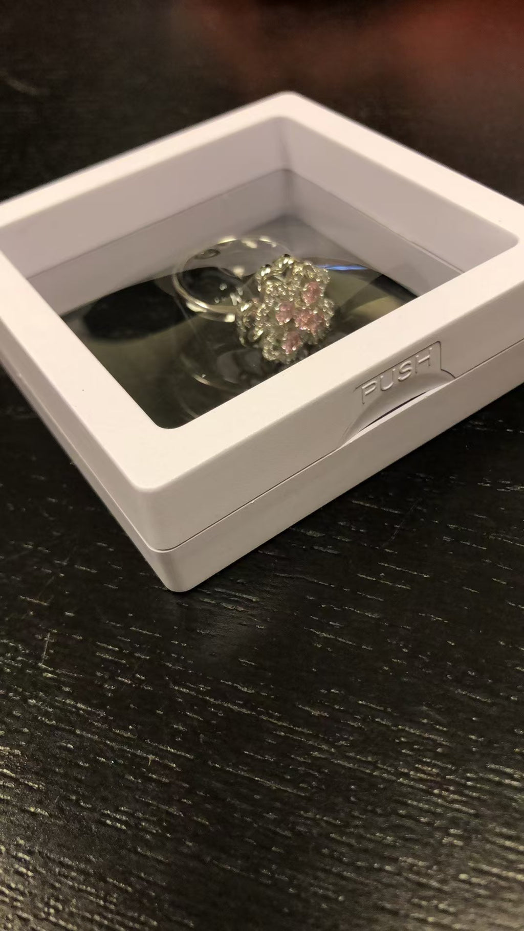 Rotatable Zircon Stainless Steel Open Adjustable Ring For Women US2US Ship