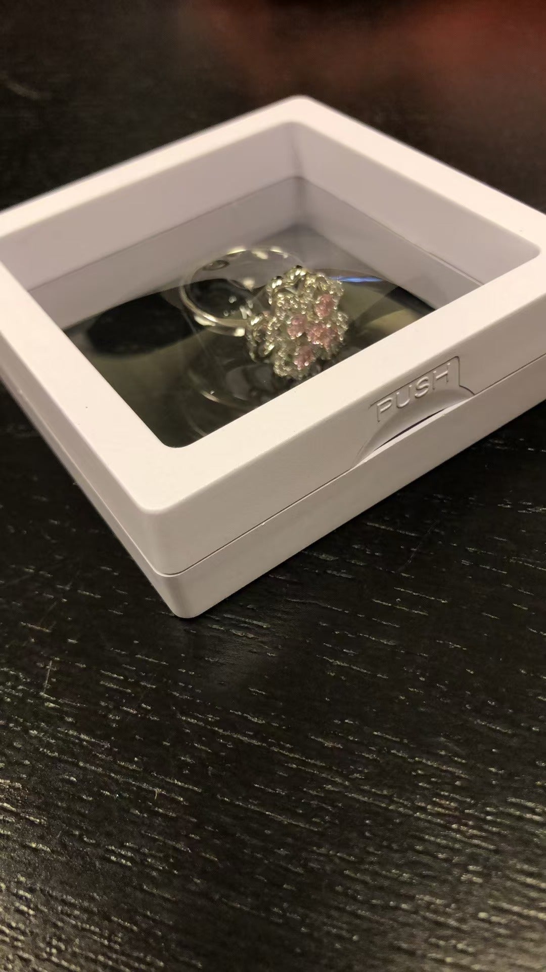 Rotatable Zircon Stainless Steel Open Adjustable Ring For Women US2US Ship