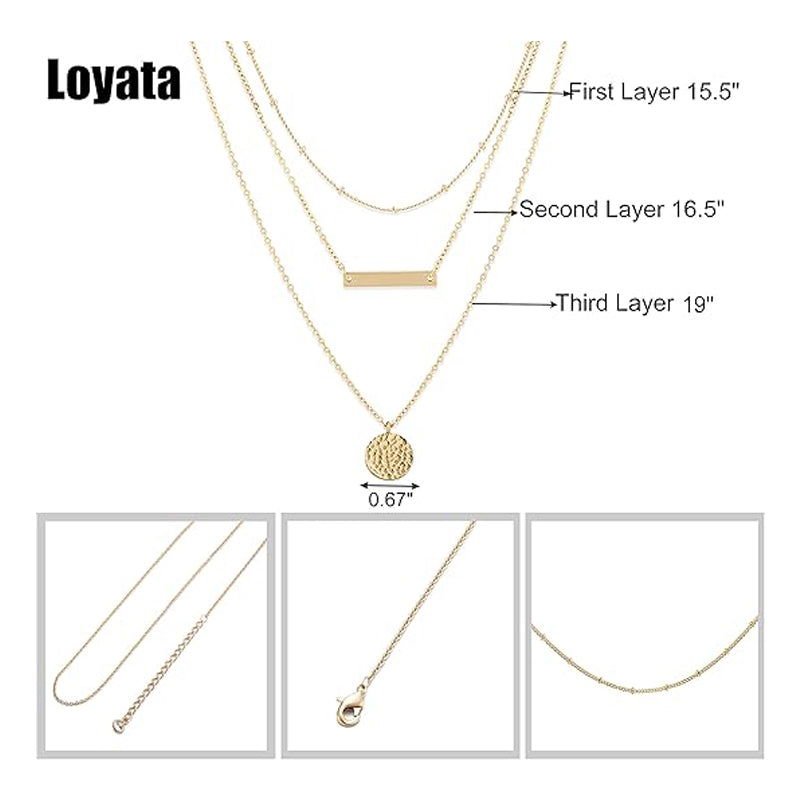 Dainty Layered Chain Choker 14K Gold Plated Women Fashion Necklace US2US Ship