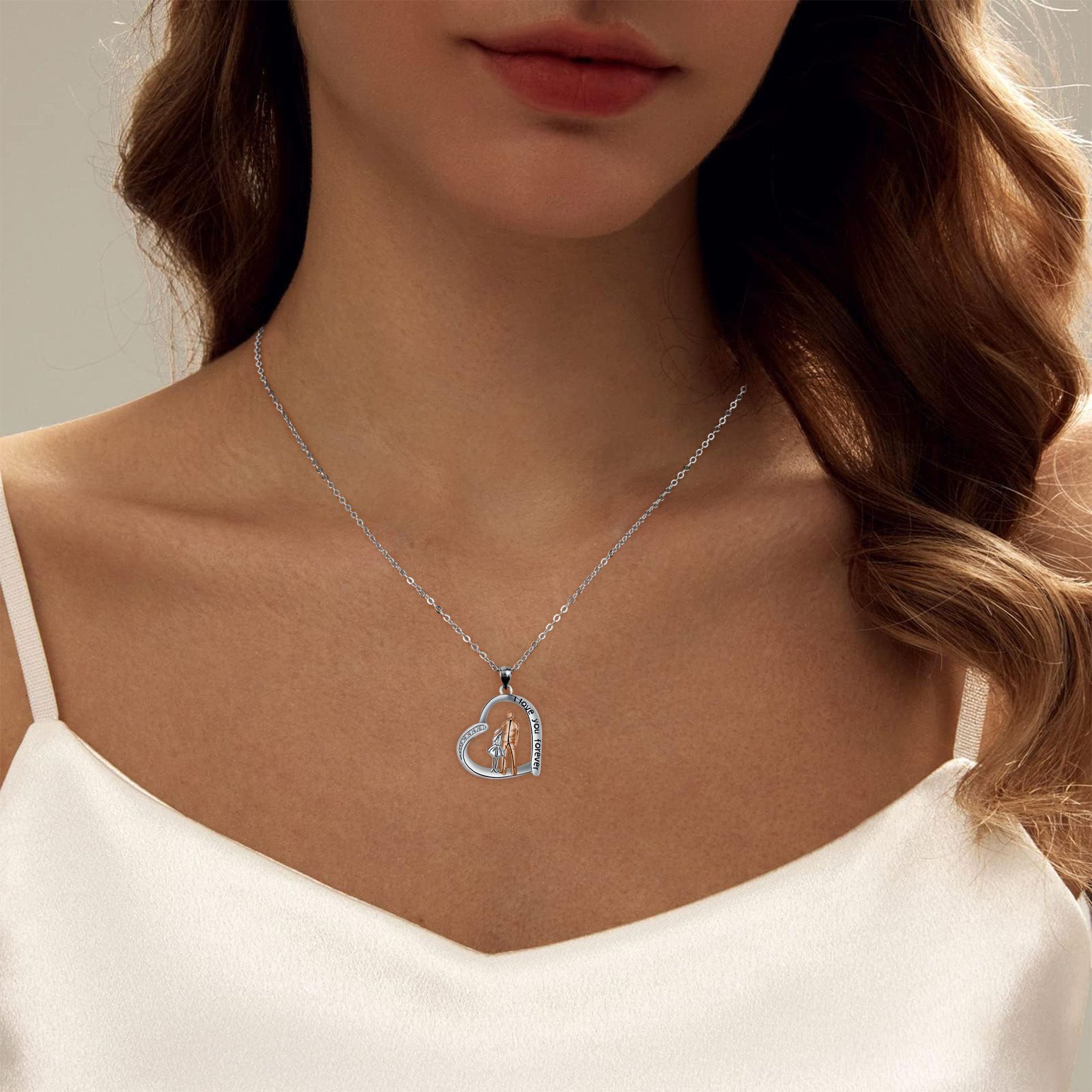 Father And Daughter Necklace Clavicle Chain