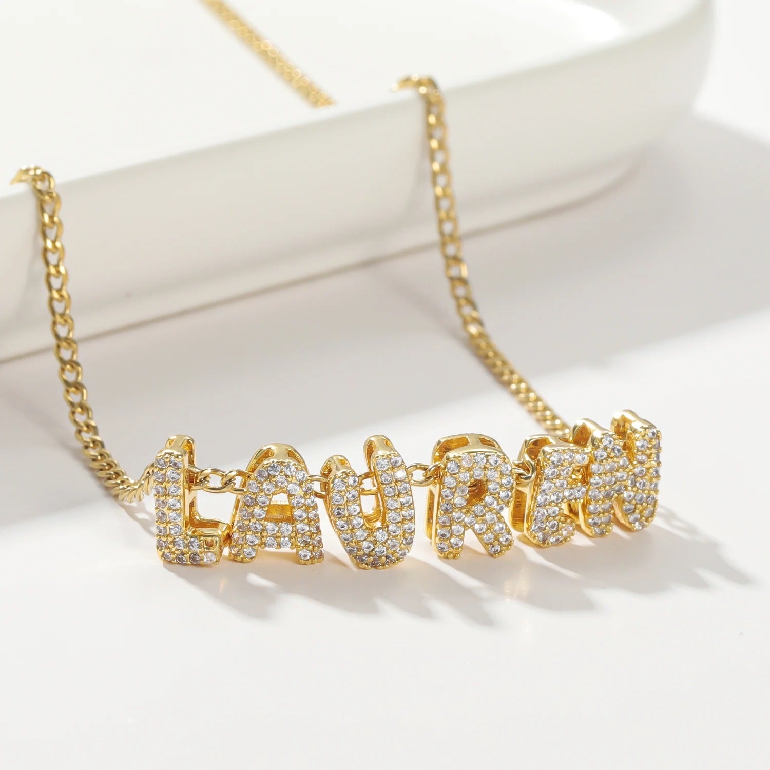 Custom Multiple Name Necklace, 3D Bubble Letter Personalized Name Necklace, Stainless Steel Engraved Sentimental Keepsake Jewelry Gift for Women