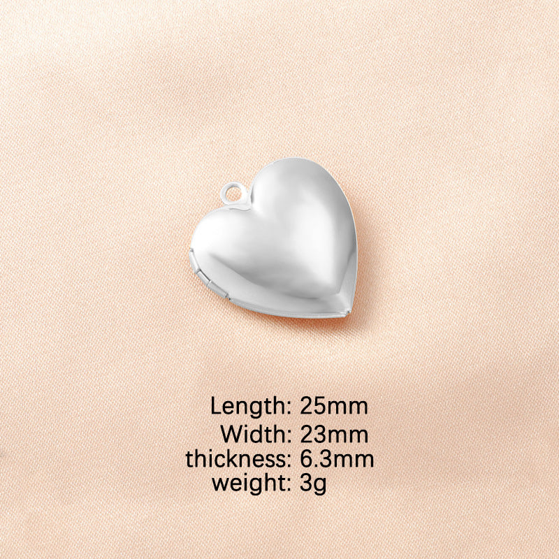 Heart Mirror DIY Photo Necklace | Polished Stainless Steel Custom Jewelry