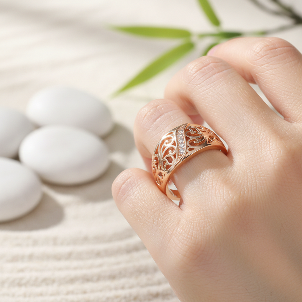 Retro Hollow Micro-inlaid Zircon Ring | Shopify Full Set Viral Listing Copy