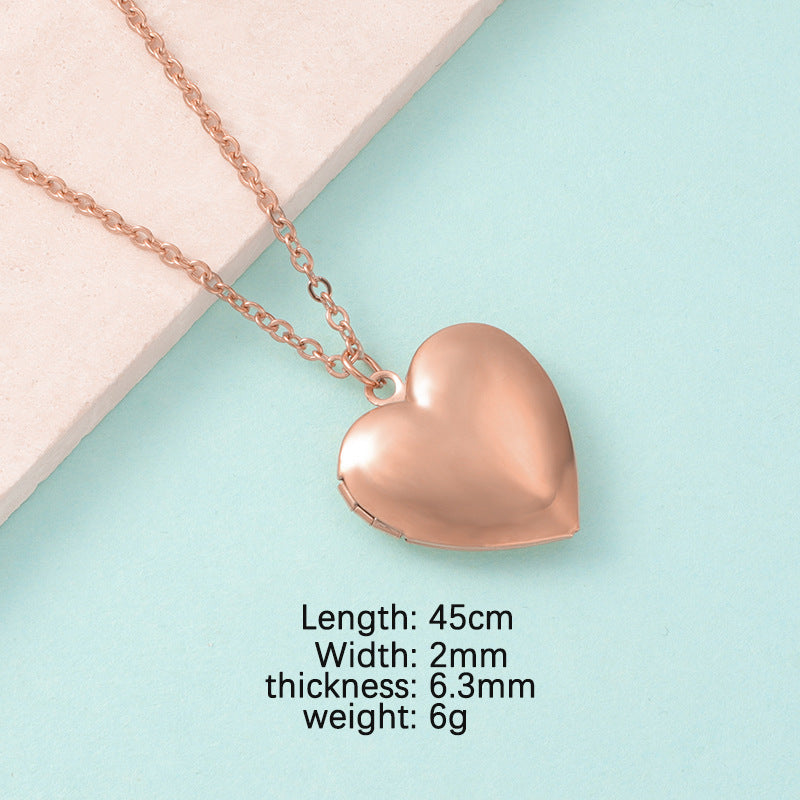 Heart Mirror DIY Photo Necklace | Polished Stainless Steel Custom Jewelry