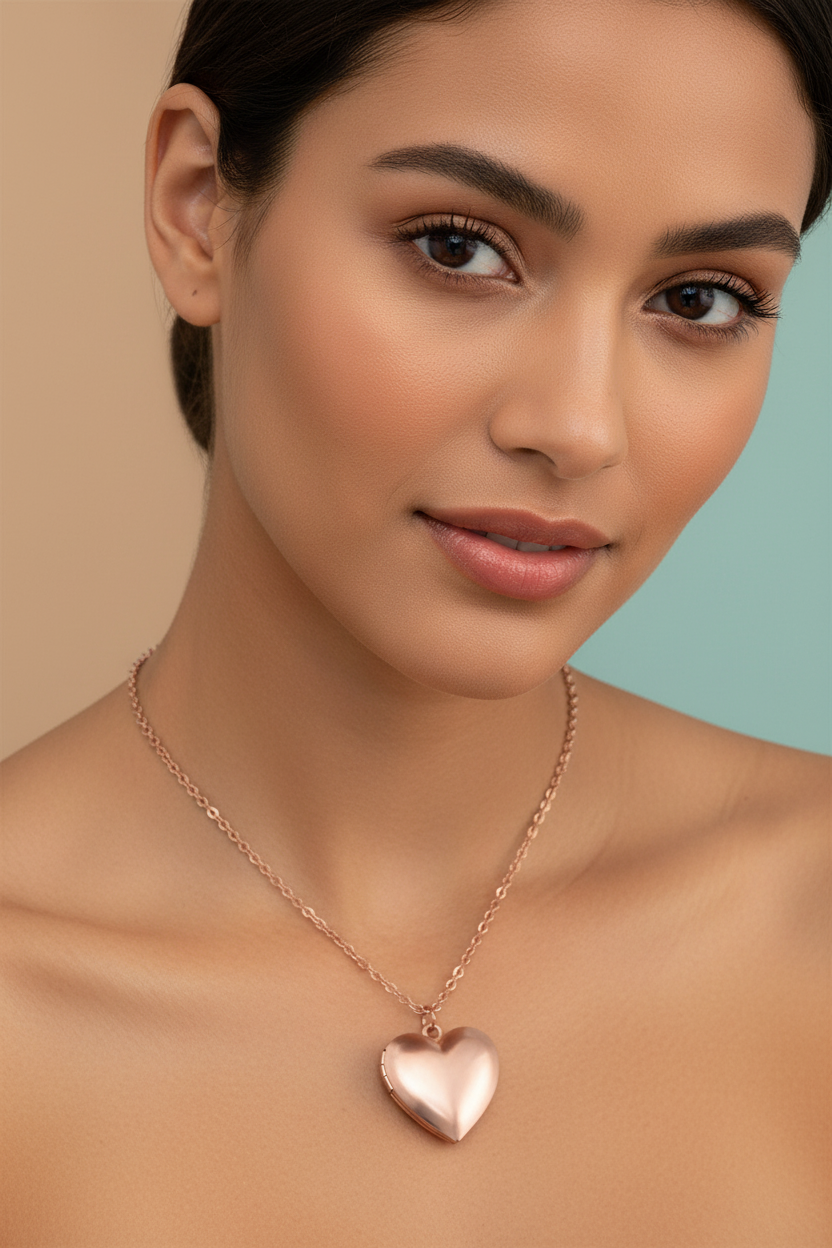 Heart Mirror DIY Photo Necklace | Polished Stainless Steel Custom Jewelry